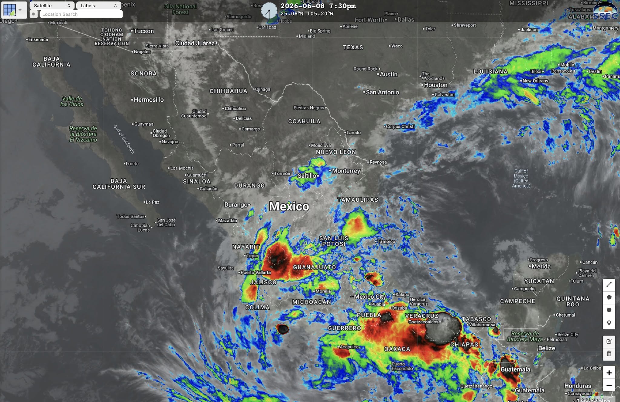 7:50 pm Pacífico | 🔺Tormentas en México